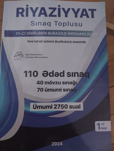 Testlər: 11 man olan kitab 8 manata satılır .Riyaziyyatdan 100 faiz yazmağıma