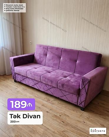 Ev və bağ: Tək divan – 200 sm - Mexanizm: açılan, bazalı (yuxarıdan qaldırılan — 1