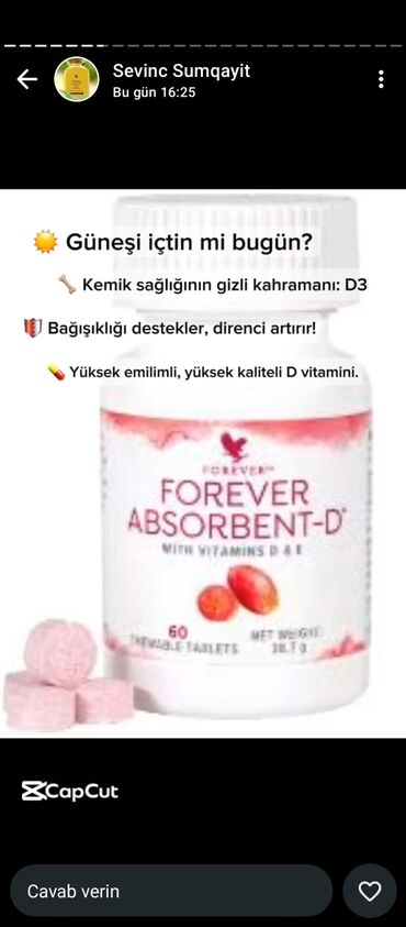 Vitaminlər və BAƏ: Forever Living şirkətinə məxsus sarı rəngli Aloe Vera Gel içkisi. Bu — 4