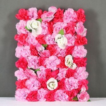 Süni güllər: Dekorativ süni gül paneli – kvadrat modul - Dizayn: sıx çiçək — 30