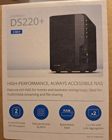 evakuator satışı: NAS Synology DiskStation DS220+ (2-bay x 4 TB RED HDD) – yüksək — 1