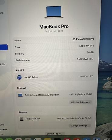 apple m4 pro: Ультрабук, Б/у, Apple M4 Pro, ОЗУ, RAM: 24 ГБ, В рассрочку — 5