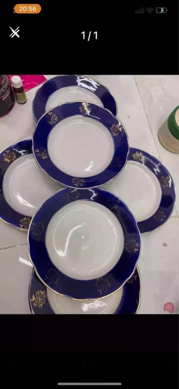 Nahar dəstləri və servizlər: Nahar dəsti, rəng - Göy, Farfor — 1