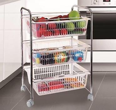 Qab-qacaq və mətbəx ləvazimatları: 3 Mərtəbəli Təkərli Mətbəx meyve terevez polkasi – Yeni 🛒 Mətbəx — 1