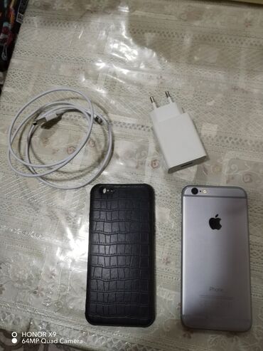 Apple iPhone: IPhone 6, 32 GB, White Titanium, Barmaq izi, Simsiz şarj, Face ID