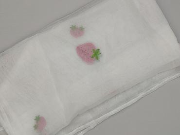 material tkany w desen: Firana biała z motywem truskawek - Materiał: cienka, przewiewna — 1