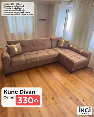 Divanlar: Künc divan, Yeni, Açılan, Bazalı, Parça, Şəhərdaxili pulsuz çatdırılma — 1