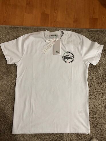 black squad majica: T-shirt Lacoste, M (EU 38), color - White