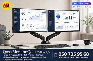 Другое кассовое оборудование: ORİGİNAL NB F 160 MODEL.Qoşalı monitorlar üçün stolüstü tutacaq — 1