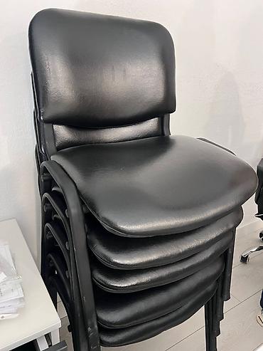 qara metal: Qara rəngli yığıla bilən stullar – paket halında - Material: yumşaq — 1