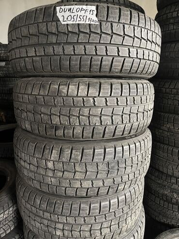 Шины: Шины 205 / 55 / R 17, Зима, Б/у, Комплект, Легковые, Япония, Dunlop