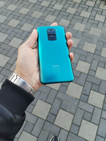 sumqayıt telefonlar: Xiaomi Redmi Note 9, 128 GB, rəng - Yaşıl, 
 Düyməli, Barmaq izi, Face ID