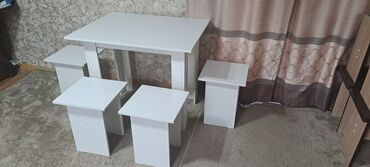 кухоные уголки: Ашкана үстөлү жана отургуч, Жаңы, Өзү алып кетүү, түсү - Ак