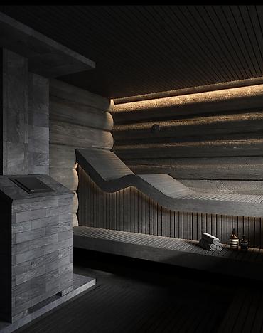 Бассейны: Интерьер черной бани может сочетать в себе современные и традиционные — 8