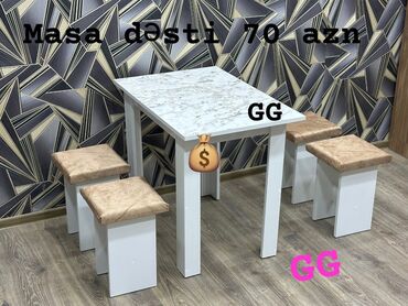 Masa və oturacaq dəstləri: Yeni, 4 stul