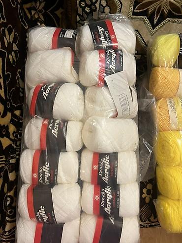 Нитки: Məhsul: Kanebo Acrylic iplik dəsti - Material: 100% akril (etiketdə — 1