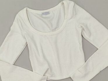 białe obcisła bluzki z długim rękawem: Bershka, Top damski, rozmiar XS