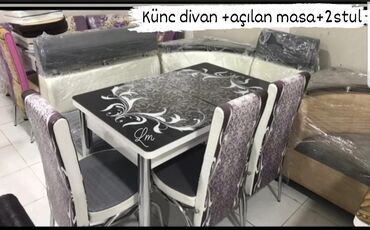 kuxna stol stullari: Mətbəx üçün, Yeni, Kvadrat masa, 2 stul, Türkiyə