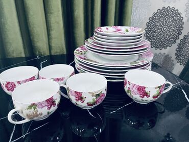 тарелка: Чайный набор, цвет - Розовый