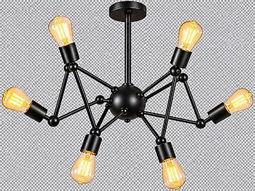 sensorlu lampa: Çılçıraq, 6 lampa, Metal — 1