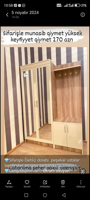 Dolablar: Açılan, 1 qapı Düz dolab, Dəhliz dolabı, Rusiya -da lalafo.az — 8 Dolablar: Açılan, 1 qapı Düz dolab, Dəhliz dolabı, Rusiya — 8