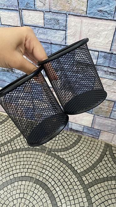 ofis ləvazimatı: Metall tor dizaynlı qələmqabı (2 ədəd) - Material: möhkəm metal tor — 1