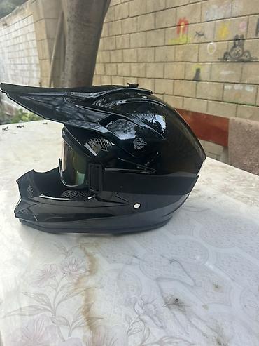 Транспорт: Motokros/Tur enduro tipli tam üzlü dəbilqə və eynək seti - Rəng — 3