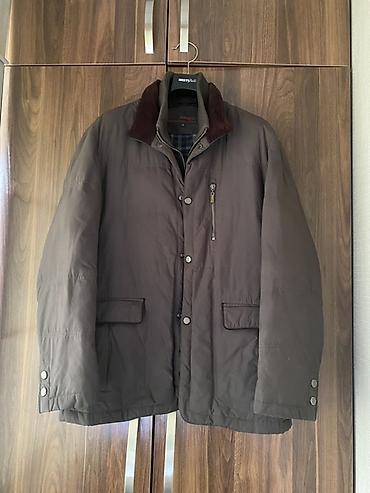 утеплённую кожаную куртку: Мужская куртка, M, L, 47 Brand, Б/у, цвет - Коричневый, Самовывоз — 1