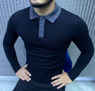 Sviterlər: Kişi üçün uzunqol polo sviter. - Dörd rəng variantı: tünd — 4