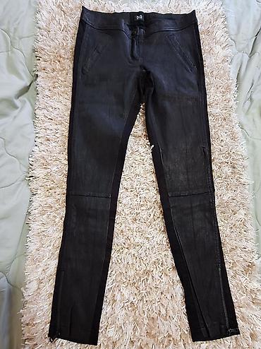 Pantalone: Ženske crne uske pantalone Dolce Gabbana sa kožnim efektom. - — 4