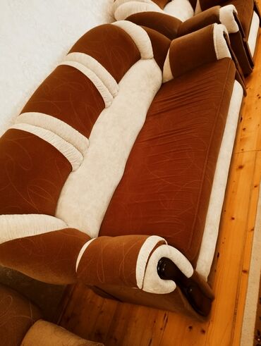 Divan və kreslo dəstləri: Divan, 2 kreslo, Bazasız, Açılmayan — 2