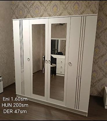 Ev və bağ: Yeni, 4 qapılı, Güzgülü, Ağ, Açılan, Düz dolab — 10