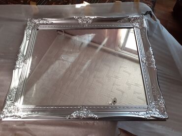 настенные зеркало: Зеркало размером 100х80 см,серебристый, производство Россия