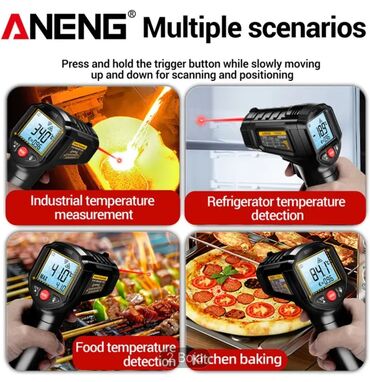 Termometri, termovizori: ANENG infracrveni termometar sa laserom (pištolj) - Opseg merenja: od — 8