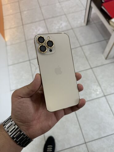 Apple iPhone: IPhone 13 Pro Max, 128 GB, Qızılı, Zəmanət, Simsiz şarj, Face ID