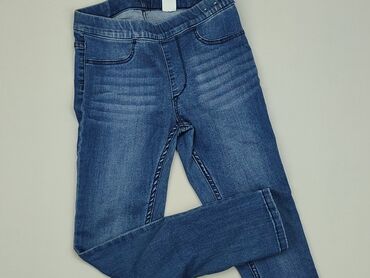 jasno szare jeansy: Spodnie jeansowe, H&M, 8 lat, 122/128, stan - Dobry