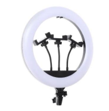 селфи кольцо: Кольцевая LED‑лампа на штативе с 3 держателями для смартфонов — 2