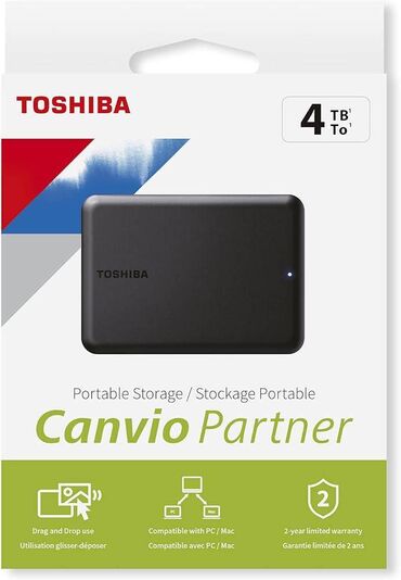 usb hard disk: Xarici Sərt disk (HDD) Toshiba, 4 TB, Yeni