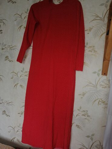платье красное: Повседневное платье, Made in KG, Лето, Длинная модель, Прямое, M (EU 38)