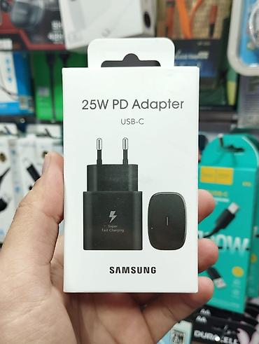 mi box: Samsung 25W Adapter (USB‑C) - Güc: 25W Power Delivery (PD) dəstəyi - — 1