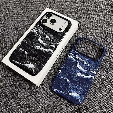 стилизатор: Чехол для iPhone с фактурной тканевой поверхностью и пейзажным — 4