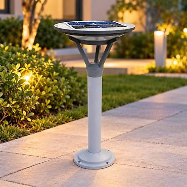 Park fənərı C08 günəş panelli (boz) Günəş enerjili LED park fanarı —