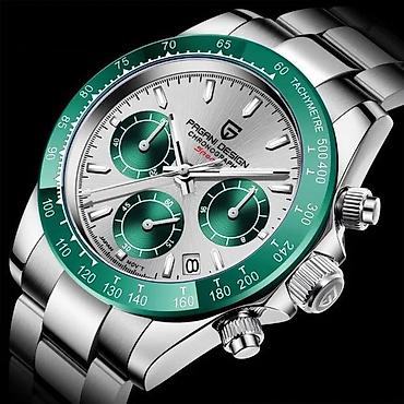 Ručni satovi: PAGANI DESIGN PD-1644 Sport - 40mm - Zelena -Rolex Daytona — 4