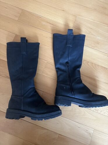 детские леопардовые лосины: Qara rəngli uzun botlar 32 razmer - Material: Mat görünüşlü