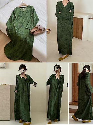 Женская одежда: Халат, Хлопок, Китай, 4XL — 10