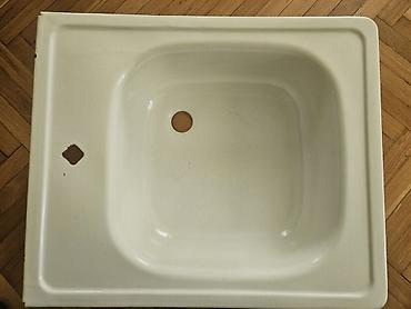 Santexnika: Mətbəx üçün emaye metal lavabo (kvadrat formalı) Sovet Советская — 2