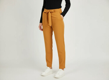 spodnie woskowane house: Material trousers for women, size S
