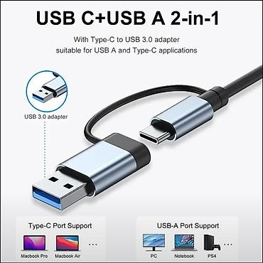 bakcell mifi modem: 7-Portlu USB Hub – USB-A və USB-C 2‑si 1‑də qoşulma Xüsusiyyətlər: - — 4