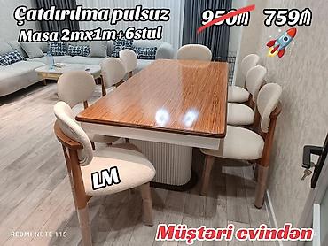 bilgisayar seti: Qonaq otağı üçün, Yeni, Açılmayan, Dördbucaq masa, 6 stul — 1