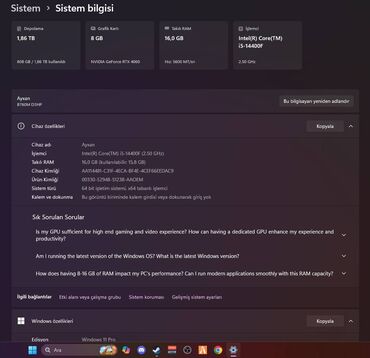 Kompüter ehtiyyat hissələri: 💻 Satılır – Güclü Gaming/İş Kompüteri (Yeni kimidir) 🔹 Prosessor